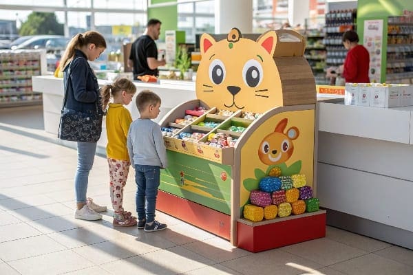 Children at toy display