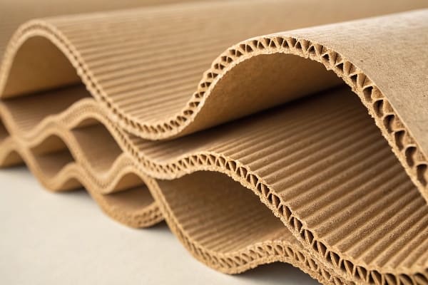 Close-up corrugated cardboard